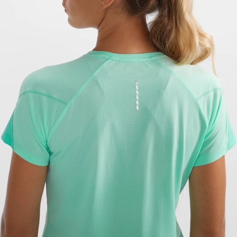 Salomon Cross Run Short Sleeve Women's T-Shirts Turquoise | CA 74X8